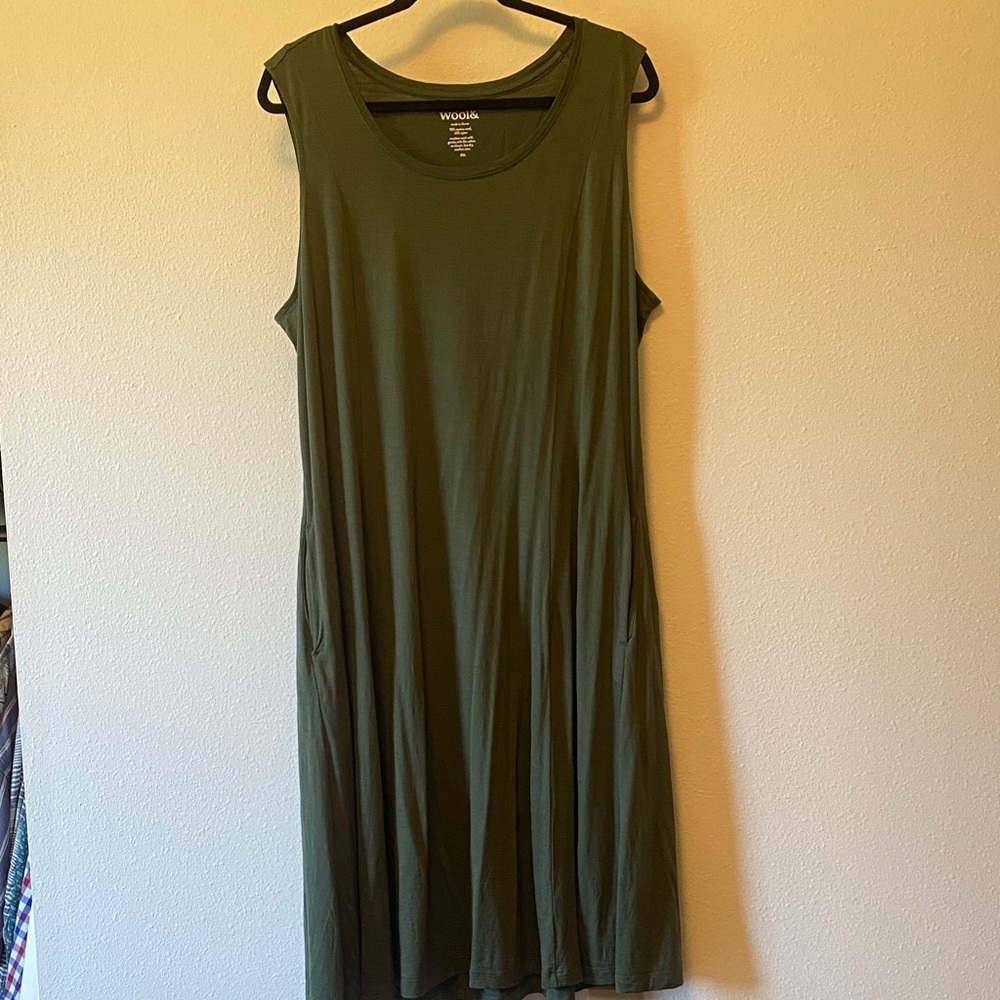 Wool& Flora Swing Dress - Thyme Color